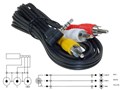 Kabel 3.5mm jack 4-polový / 3xCINCH  2xAudio+Video 1.5m
