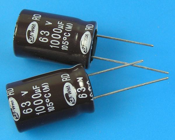1000uF/63V - 105°C Samwha RD   kondenzátor elektrolytický