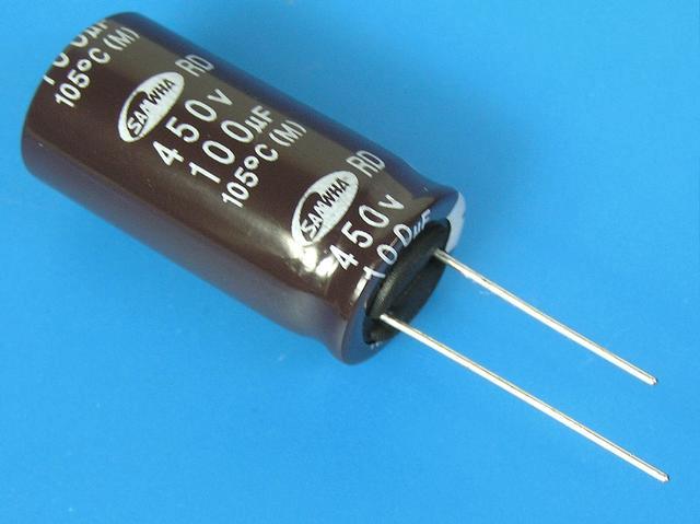 100uF/450V - 105°C Samwha  RD   kondenzátor elektrolytický