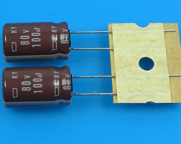 100uF/80V - 105°C Nippon KY kondenzátor elektrolytický, low ESR, long life