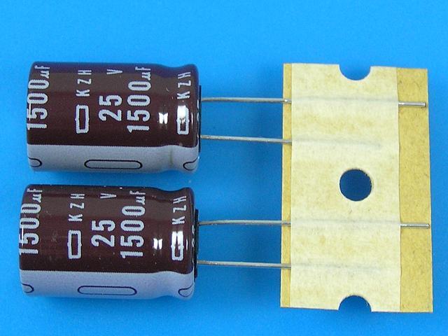 1500uF/25V - 105°C Nippon KZH   kondenzátor elektrolytický low ESR, long life, high ripple current