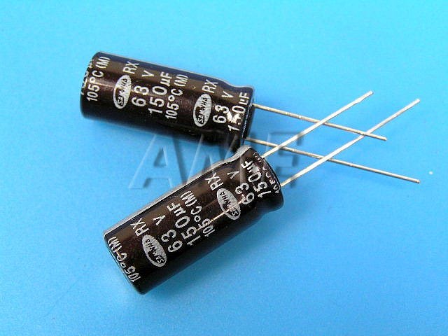 150uF/63V - 105°C Samwha RX   kondenzátor elektrolytický low ESR
