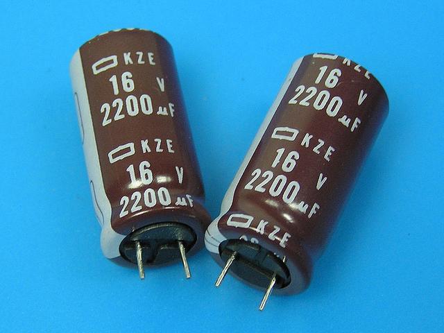 2200uF/16V - 105°C Nippon  KZE   kondenzátor elektrolytický, low ESR, long life