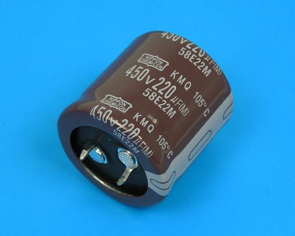 220uF/450V - 105°C Nippon KMQ kondenzátor elektrolytický