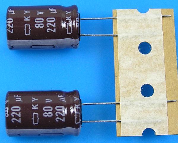 220uF/80V - 105°C Nippon  KY   kondenzátor elektrolytický, low ESR, long life