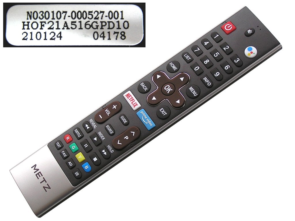 32MTB7000, 43MTB7000, 55MUC7000Z Dálkový ovladač Metz originální N030107-000527-001