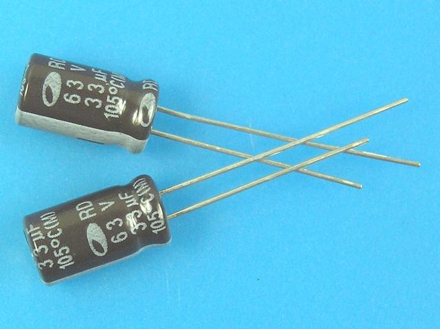 33uF/63V - 105°C Samwha RD   kondenzátor elektrolytický