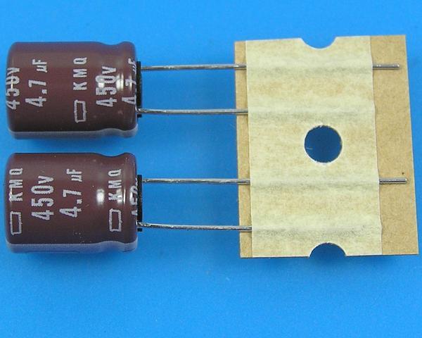 4,7uF/450V - 105°C Nippon KMQ   kondenzátor elektrolytický