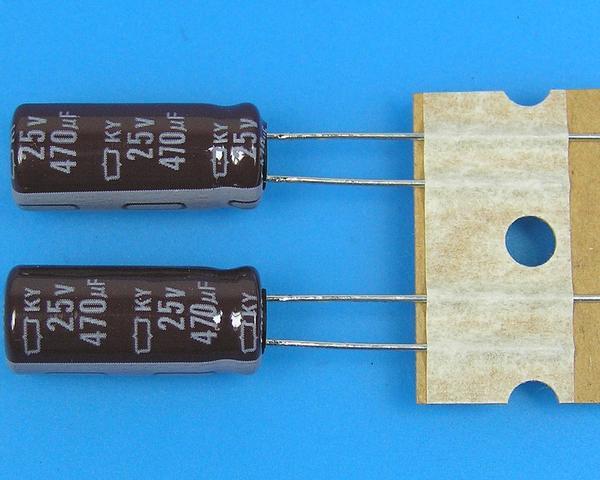 470uF/25V - 105°C Nippon  KY   kondenzátor elektrolytický, low ESR, long life verze 2