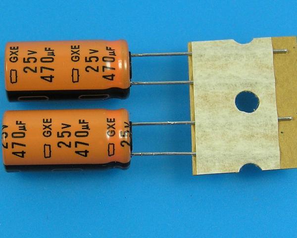 470uF/25V - 125°C Nippon GXE   kondenzátor elektrolytický high temperature, long life