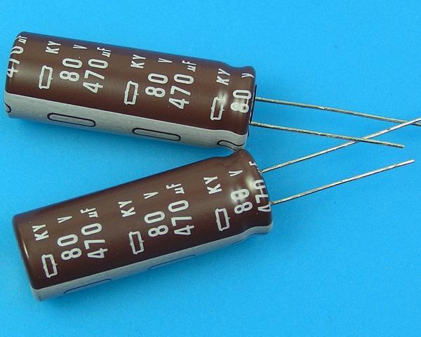 470uF/80V - 105°C Nippon  KY   kondenzátor elektrolytický, low ESR, long life
