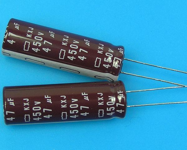 47uF/450V - 105°C Nippon KXJ   kondenzátor elektrolytický low ESR, long life, high ripple current, pen type II