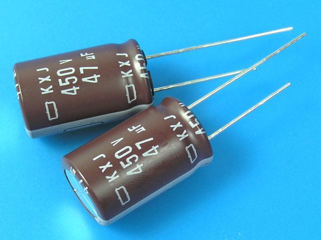 47uF/450V - 105°C Nippon KXJ   kondenzátor elektrolytický low ESR, long life, high ripple current, pen type