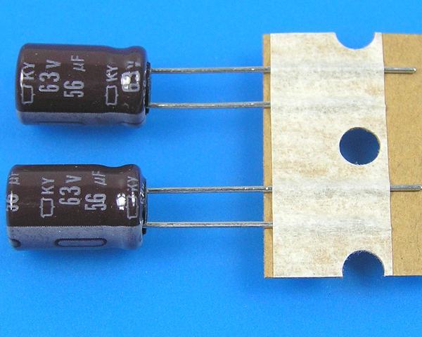 56uF/63V - 105°C Nippon  KY   kondenzátor elektrolytický, low ESR, long life
