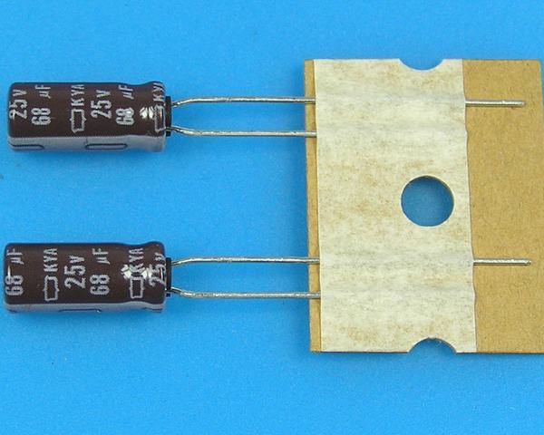 68uF/25V - 105°C Nippon KYA kondenzátor elektrolytický, low ESR, long life