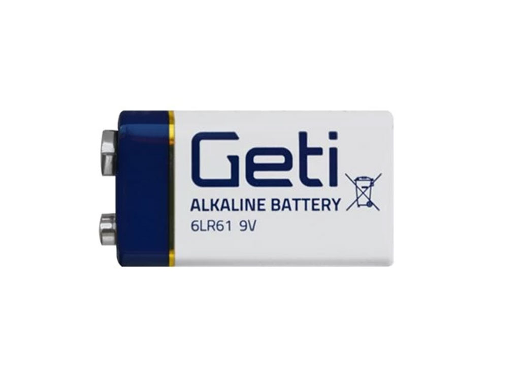 9V Baterie Geti 6F22 / 6LR61 alkalická baterie