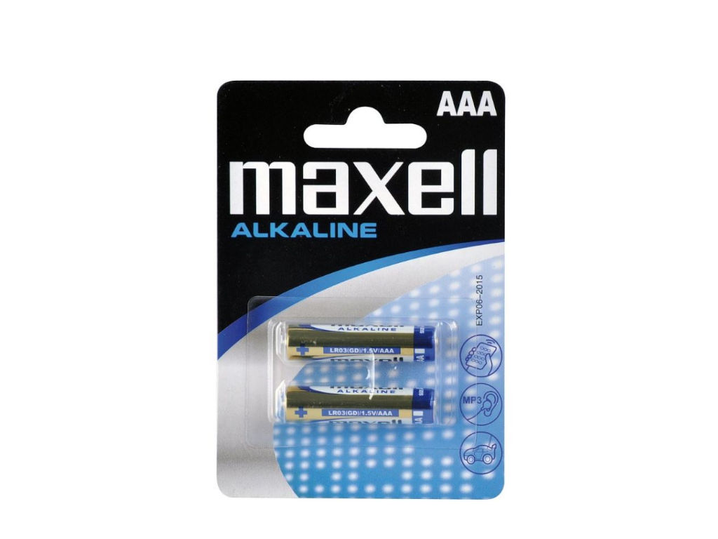 AAA Baterie Maxell Alkaline LR03 balení 2ks  