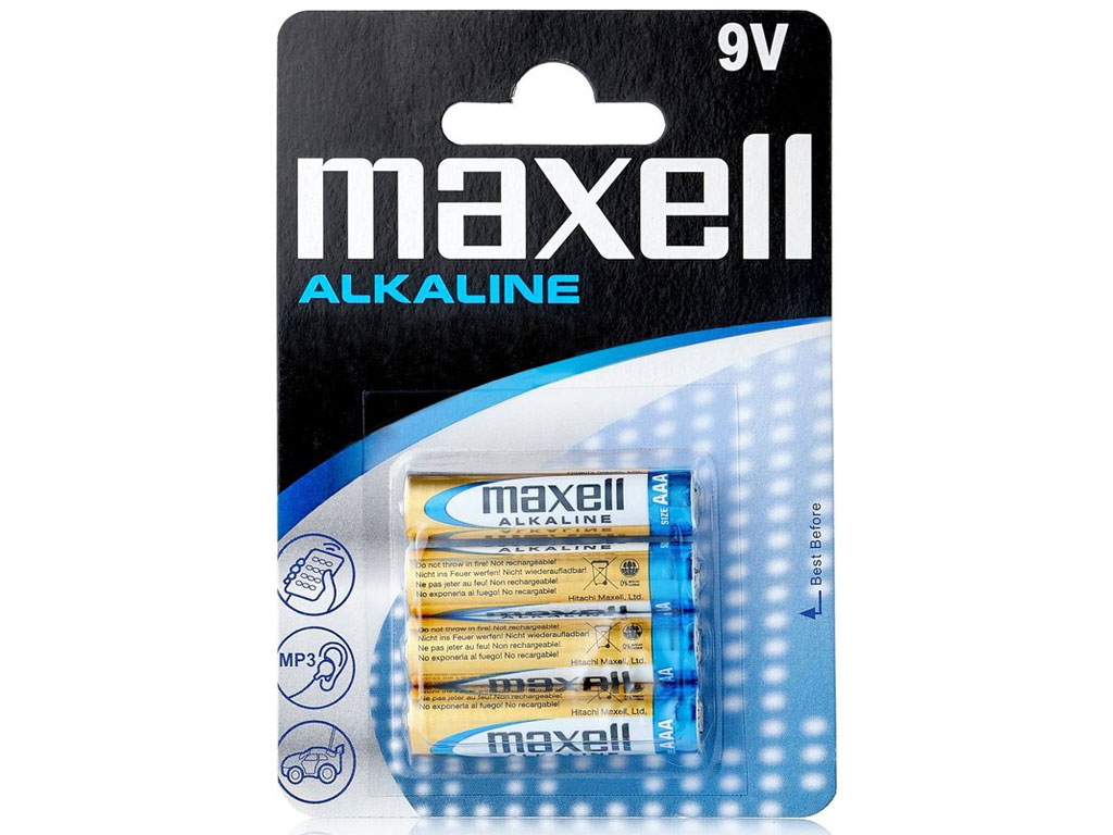 AAA Baterie Maxell Alkaline LR03 balení 4ks blistr
