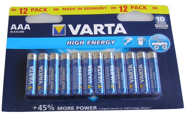 AAA Baterie VARTA Alkaline LR03 balení 12ks 4903