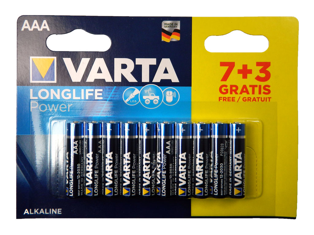 AAA Baterie Varta LR03 / 7+3ks Longlife POWER (HIGH ENERGY)