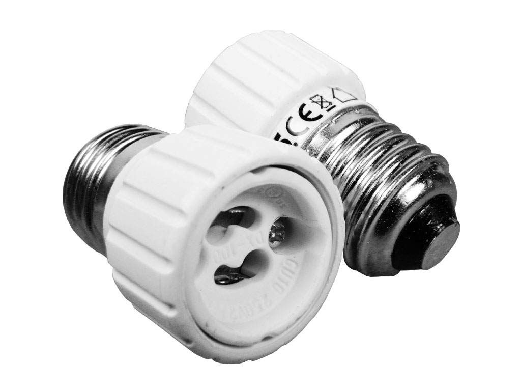 Adapter GU10 > E27 - redukce pro halogenky s paticí GU10 na E27