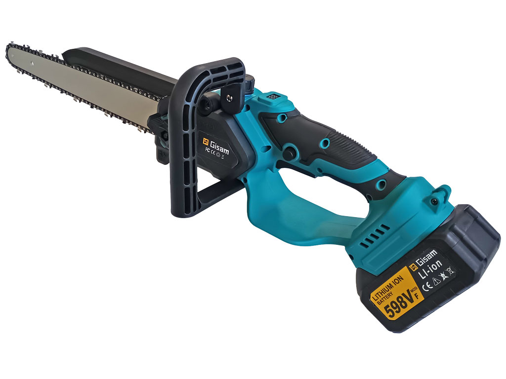 Aku ruční řeťezová pila Gisam 10", lišta 25cm, bezkartáčový motor 550W, automatické mazání řetězu 