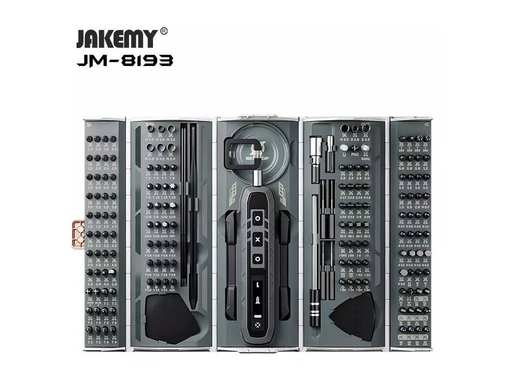 Aku šroubovák Jakemy JM-8193, inteligentní precizní elektrický šroubovák + sada bitů, sada nářadí