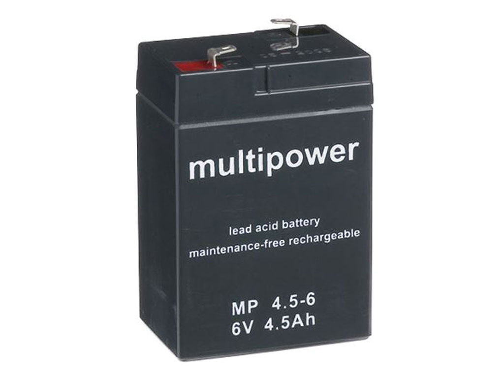 Akumulátor 6V / 4,5Ah olověný - MP4.5-6 Multipower, konektor FASTON 178