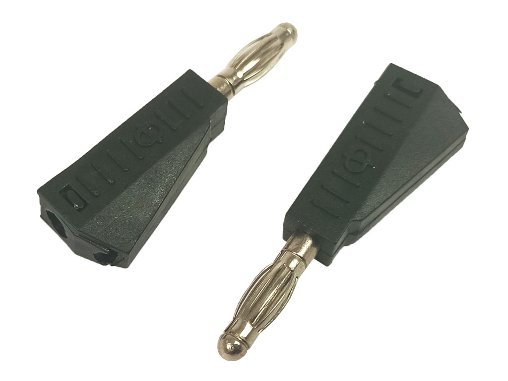 Banánek letovací se zdířkou sada 2ks černý 