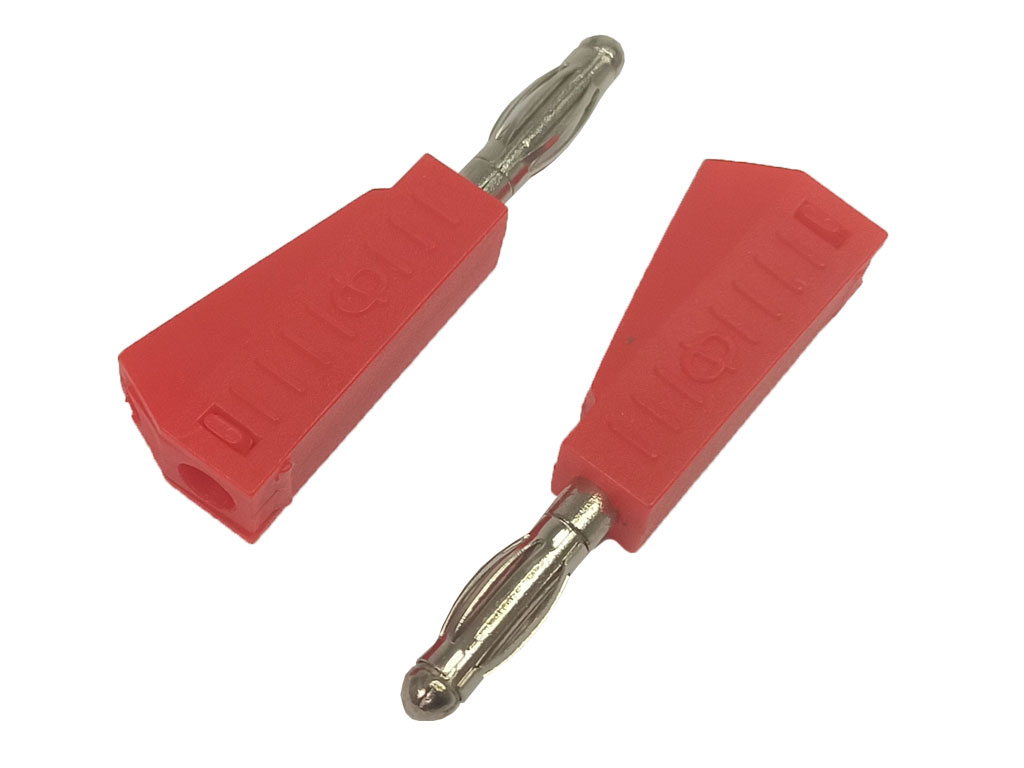 Banánek letovací se zdířkou sada 2ks čevený / rudý 