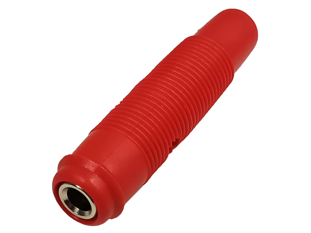 Banánek zdířka kabelová samostatná 16A - profi, rudý ( červený )  KUN30RT