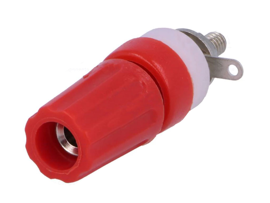 Banánek zdířka panelová samostatná 15A - rudá ( červená )  CL1506