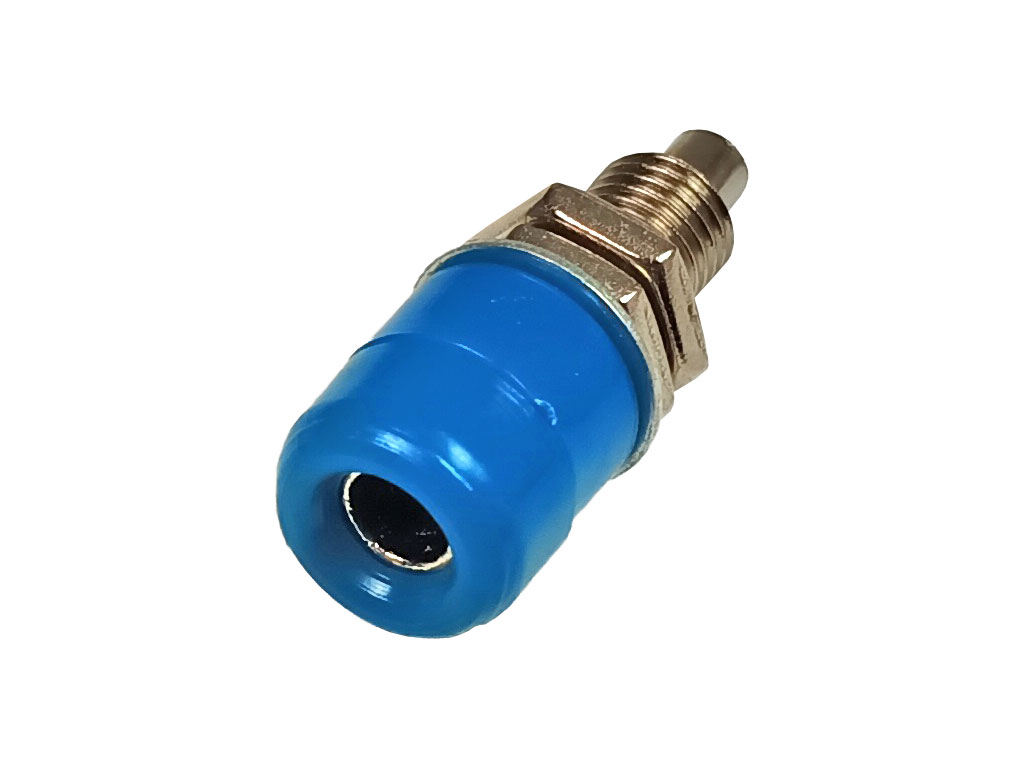 Banánek zdířka panelová samostatná 16A - modrá  RC170-BL