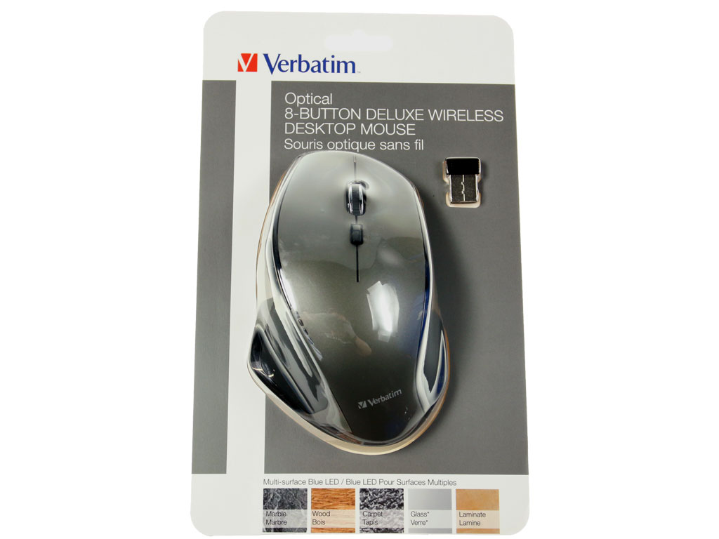 Bezdrátová myš Verbatim DELUXE 49041, ergonomická myš s 8 tlačítky 