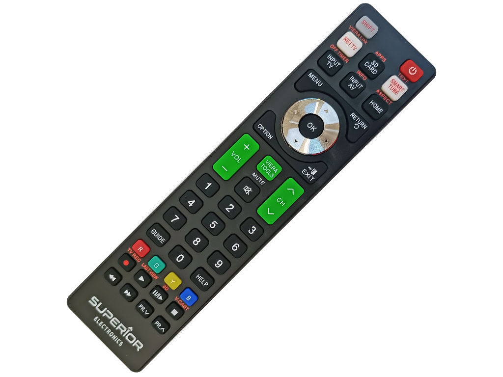 Dálkový ovladač Superior Panasonic univerzální ovladač s hlavnímy Smart TV a 3D funkcemi