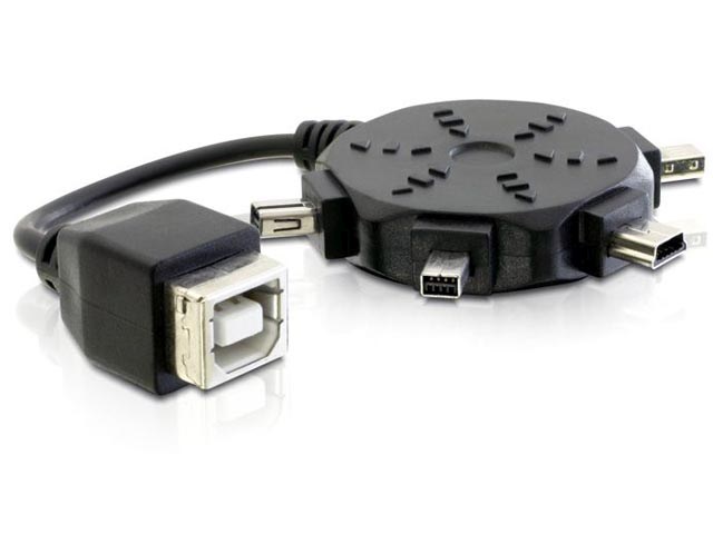 Delock USB A /mini adaptér set (82386) s připojovacím kabelem