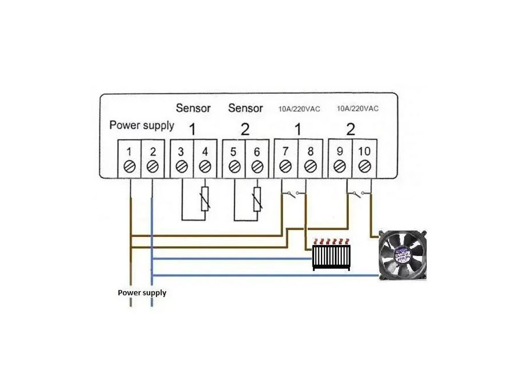 Digitální termostat duální - STC-3008 rozsah -55°C~120°C, 12V DC
