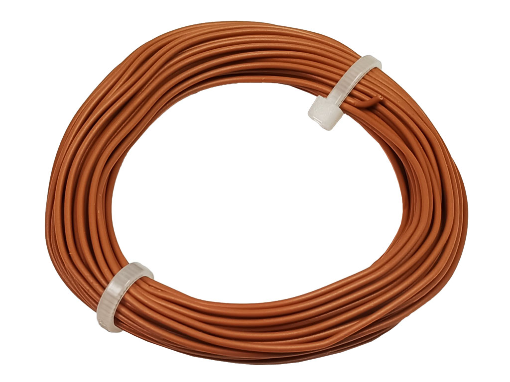 Drát Cu prům. 0.5 mm, 0.22 mm2, izolace PVC, hnědý, balení 10m