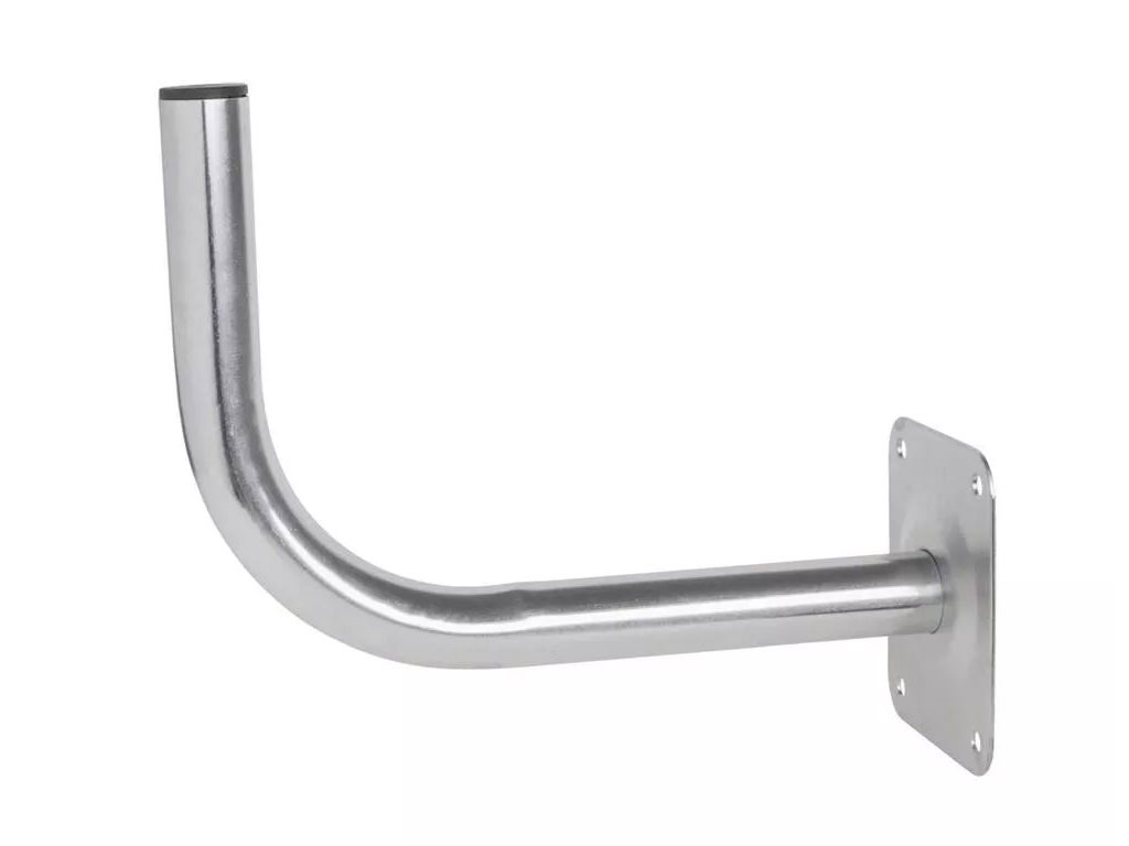 Držák antény na zeď 40 cm s plotnou 14 x 12 cm - galvanický zinek