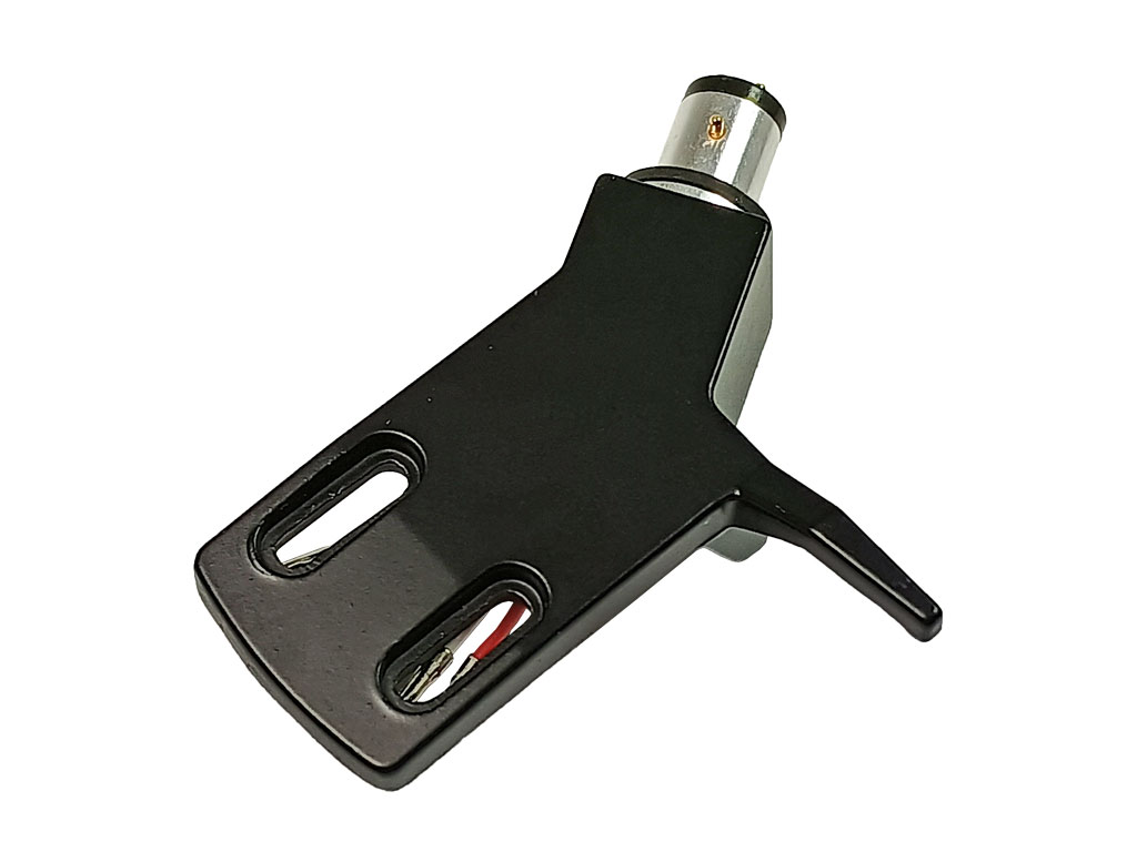 Držák přenosky GRAMO (headshell) černý s bajonetem pro standardní rozteč montáže 0,5" pod úhlem 20 st.