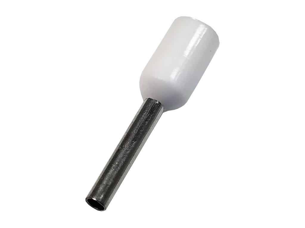 Dutinka krimpovací, trubičková koncovka izolovaná - bílá 0.75 mm², balení 10ks