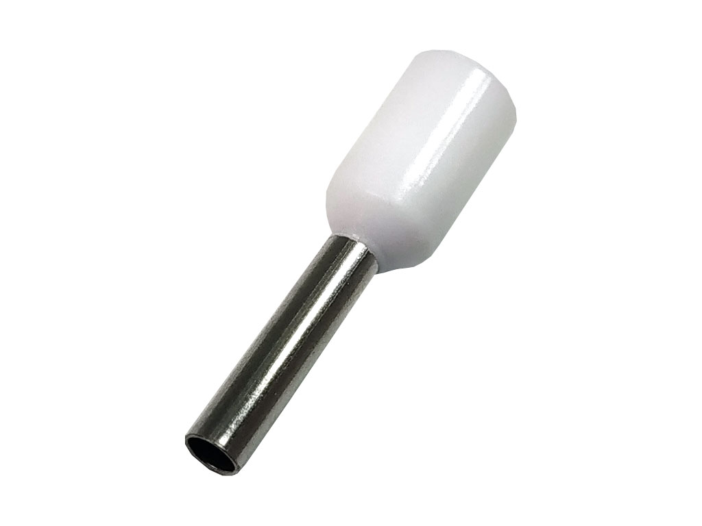 Dutinka krimpovací, trubičková koncovka izolovaná - bílá 1.0 mm², balení 10ks