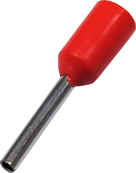 Dutinka krimpovací, trubičková koncovka izolovaná - červená 0.5 mm², balení 10ks