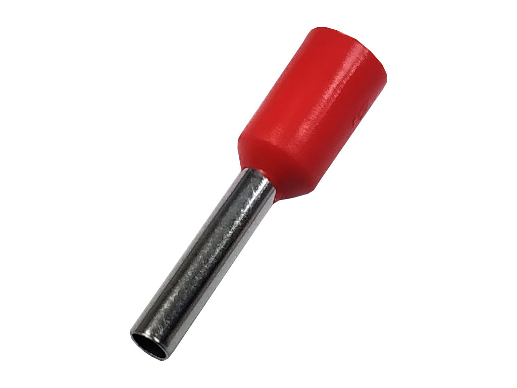 Dutinka krimpovací, trubičková koncovka izolovaná - červená 1.0 mm², balení 10ks