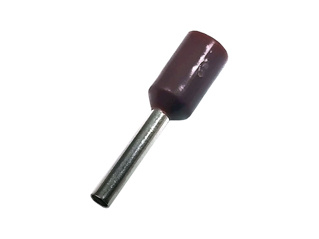 Dutinka krimpovací, trubičková koncovka izolovaná - hnědá 0.75 mm², balení 10ks