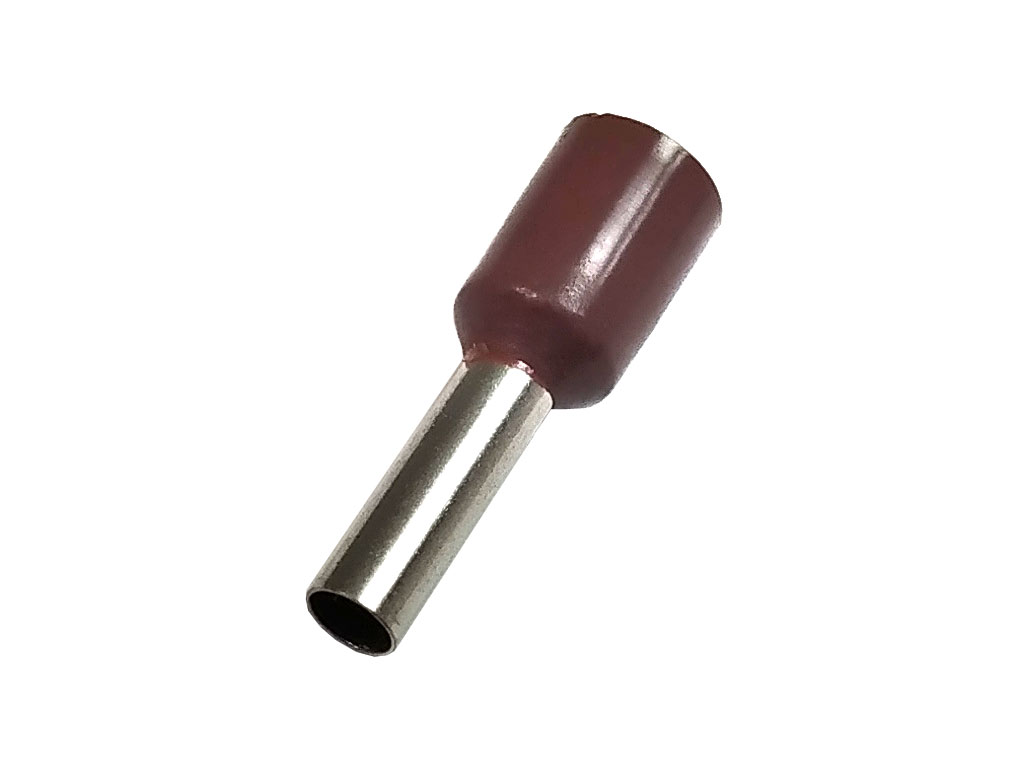Dutinka krimpovací, trubičková koncovka izolovaná - hnědá 2.5 mm², balení 10ks