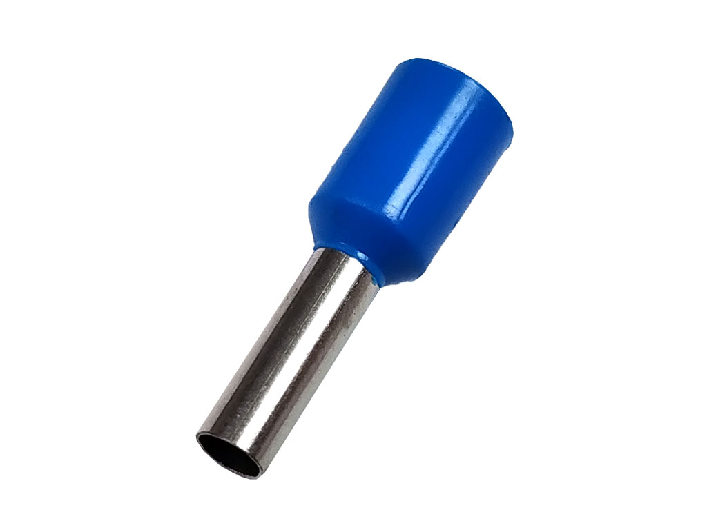 Dutinka krimpovací, trubičková koncovka izolovaná - modrá 2.5 mm², balení 10ks