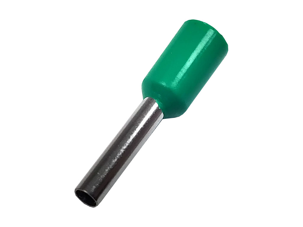 Dutinka krimpovací, trubičková koncovka izolovaná - zelená 1.0 mm², balení 10ks