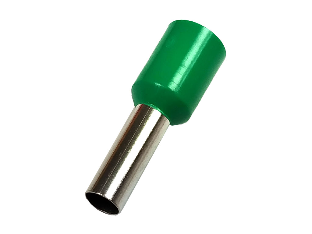 Dutinka krimpovací, trubičková koncovka izolovaná - zelená 4.0 mm², balení 10ks