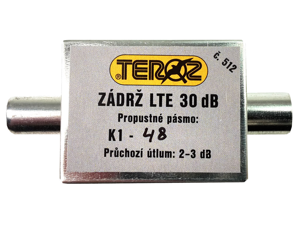 Filtr LTE č.512 LTE zádrž 30dB K1-48 IEC